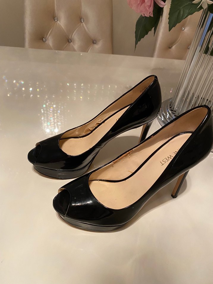 Siyah Rugan Platform Topuklu Stiletto - Görsel 4