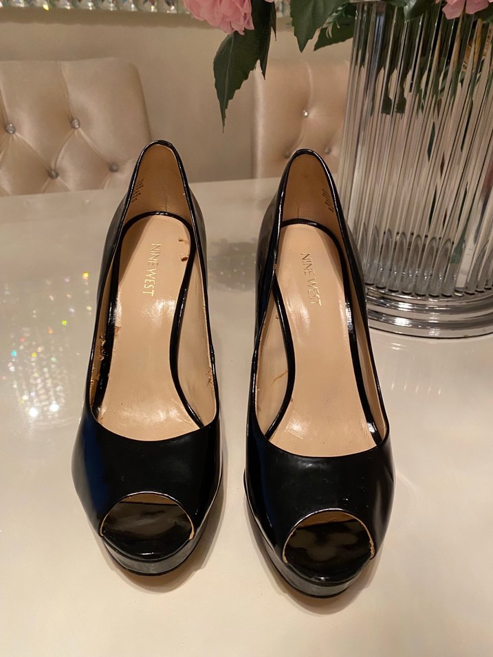 Siyah Rugan Platform Topuklu Stiletto - Görsel 2