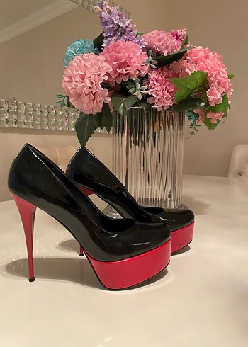 Parlak Kırmızı Platform Topuklu Kadın Stiletto - Görsel 4
