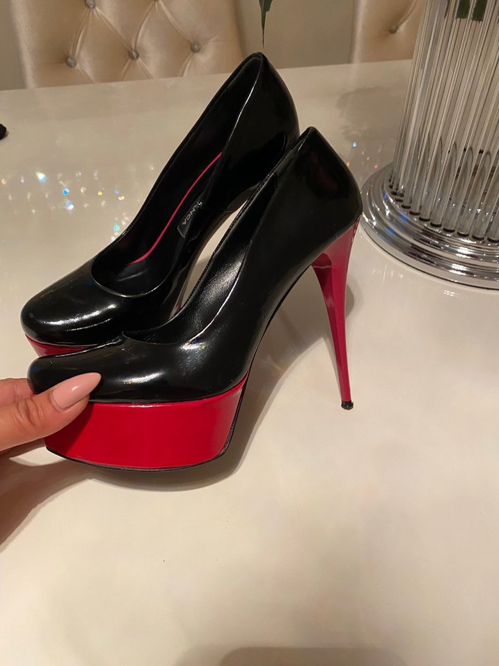 Parlak Kırmızı Platform Topuklu Kadın Stiletto - Görsel 3