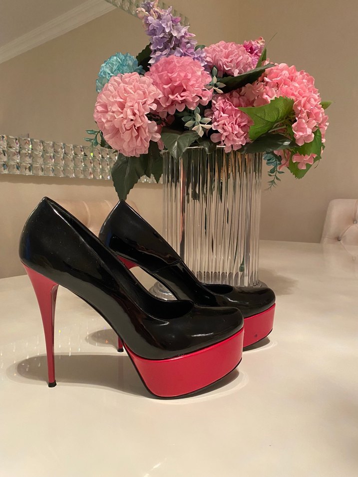 Parlak Kırmızı Platform Topuklu Kadın Stiletto - Görsel 4