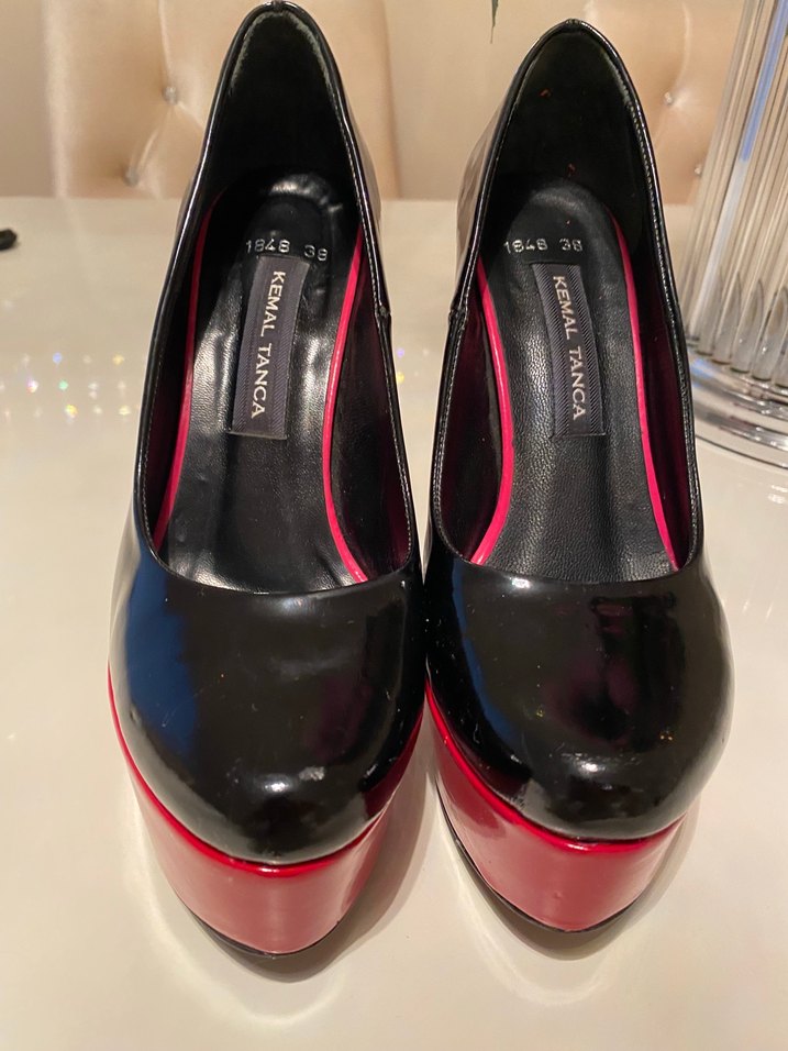 Parlak Kırmızı Platform Topuklu Kadın Stiletto - Görsel 2