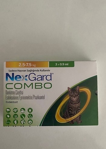 NexGard Combo Kedi Parazit İlacı 2.5-7.5 kg 3x0.9 ml