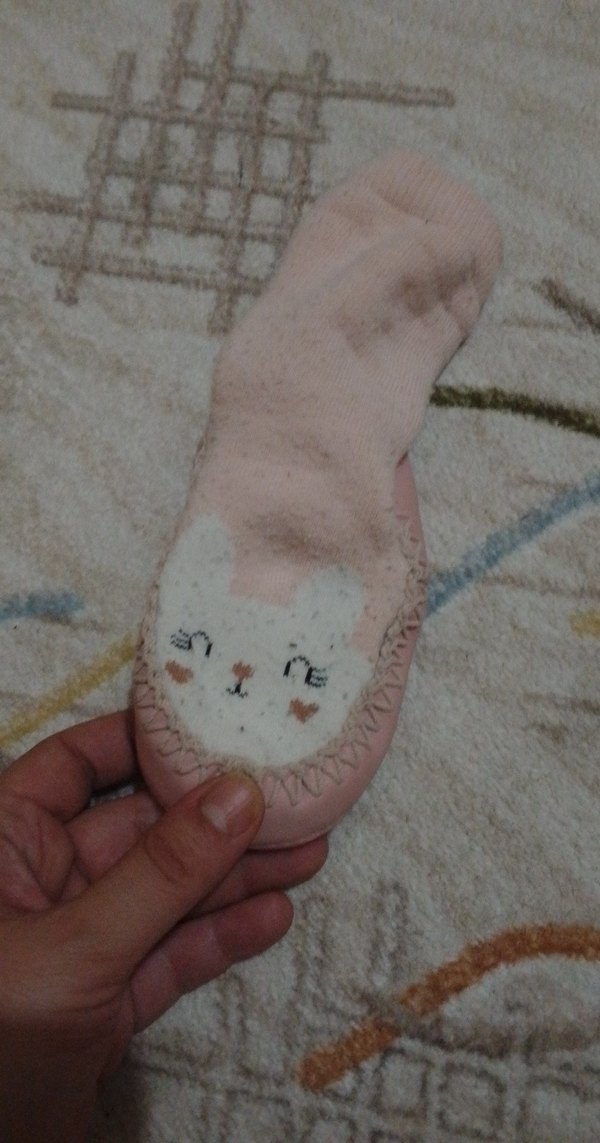 Kız Çocuk Pembe Örgü Sıcak Terlik - Görsel 3