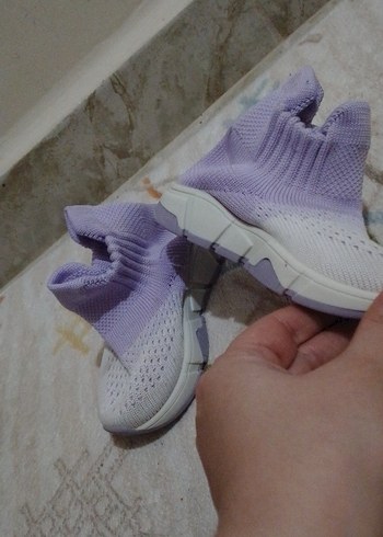 Kız Çocuk Mor Elastik Spor Ayakkabı - Görsel 3