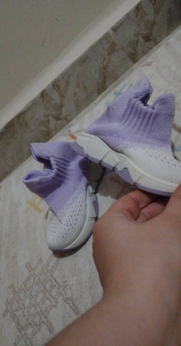Kız Çocuk Mor Elastik Spor Ayakkabı - Görsel 3