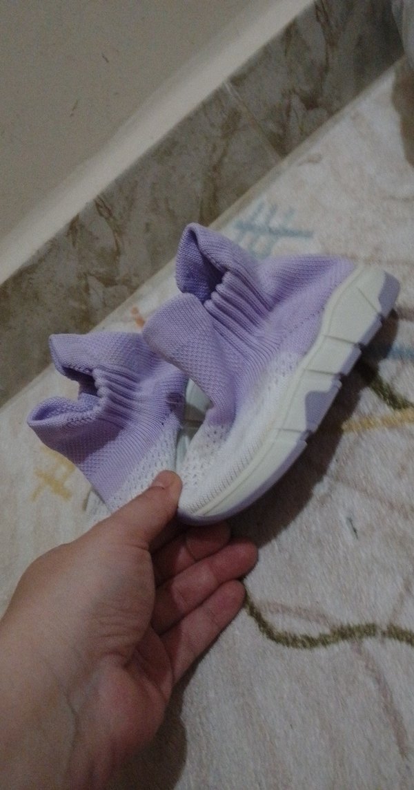 Kız Çocuk Mor Elastik Spor Ayakkabı - Görsel 2