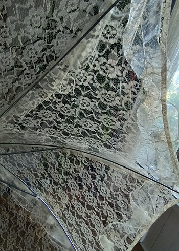 Gelinlik Çekim Dekor Dantel Kadın Şemsiye - Görsel 3