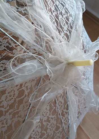 Gelinlik Çekim Dekor Dantel Kadın Şemsiye - Görsel 5