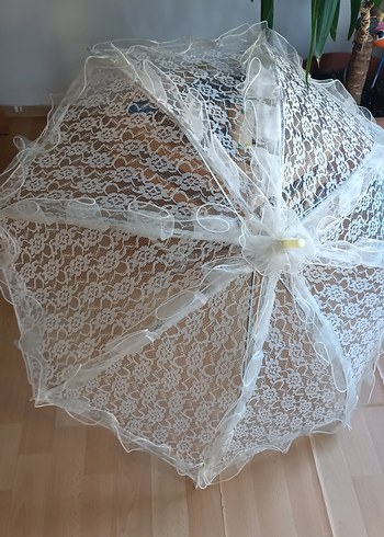 Gelinlik Çekim Dekor Dantel Kadın Şemsiye - Görsel 6