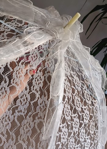 Gelinlik Çekim Dekor Dantel Kadın Şemsiye - Görsel 2