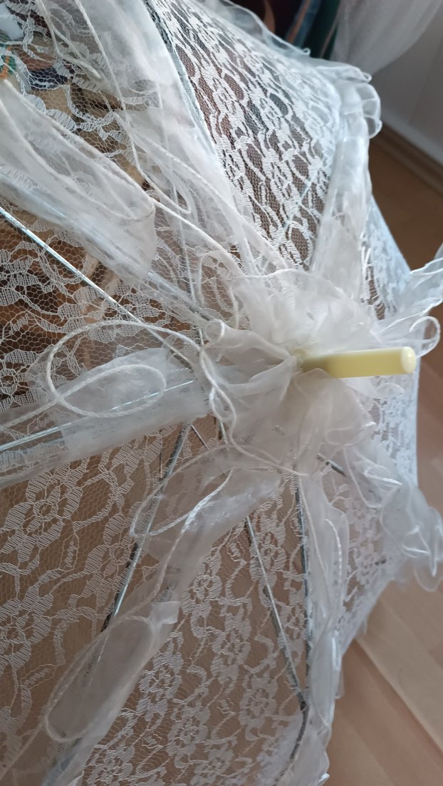 Gelinlik Çekim Dekor Dantel Kadın Şemsiye - Görsel 5