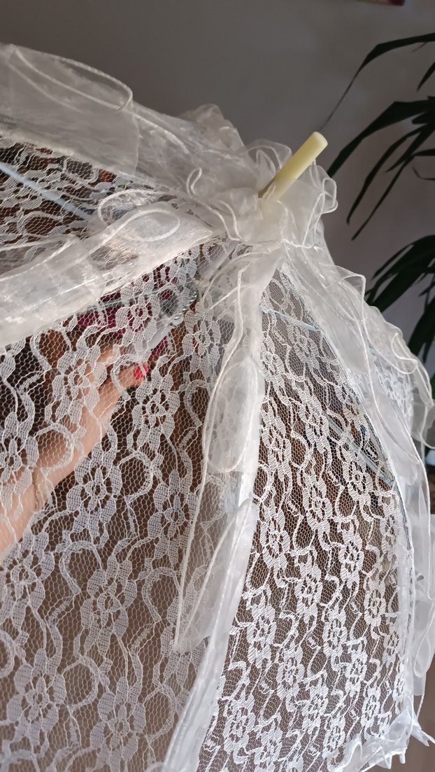 Gelinlik Çekim Dekor Dantel Kadın Şemsiye - Görsel 2