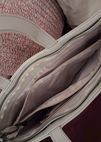 Sıfır krem bej çanta - Görsel 3