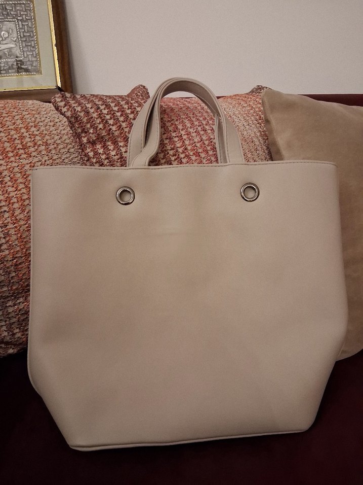 Sıfır krem bej çanta - Görsel 2