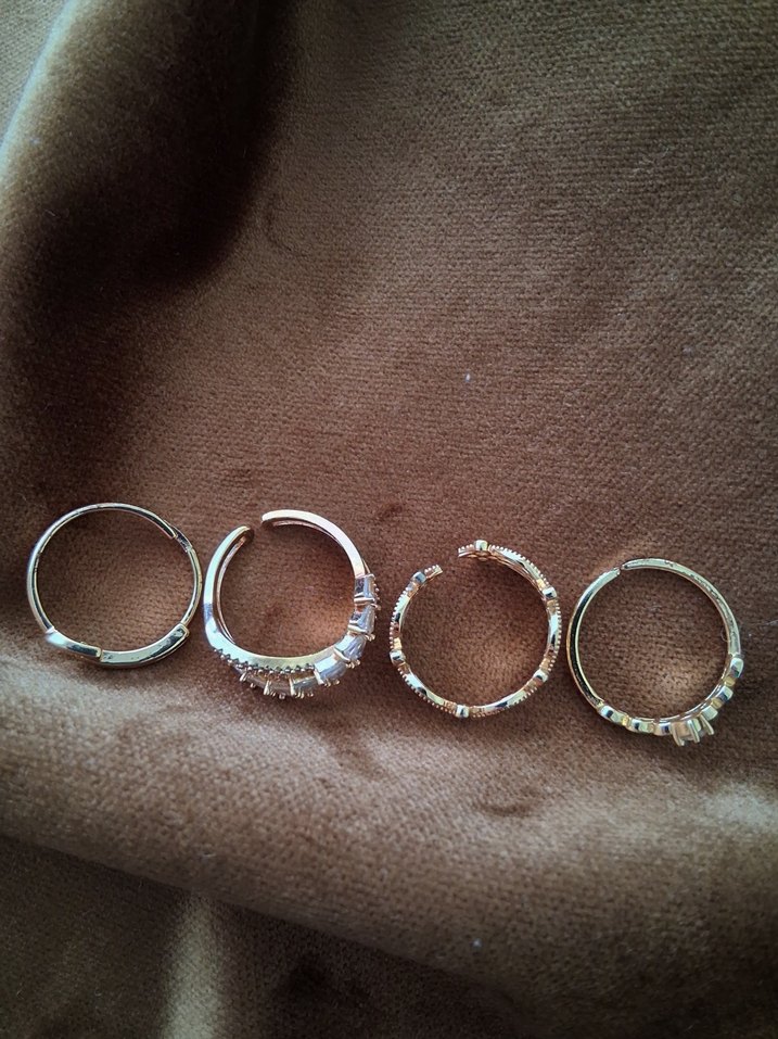 4'lü altın yüzük seti - Görsel 2