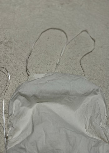 Bershka beyaz  Askılı Düz Yazlık Elbise - Görsel 6