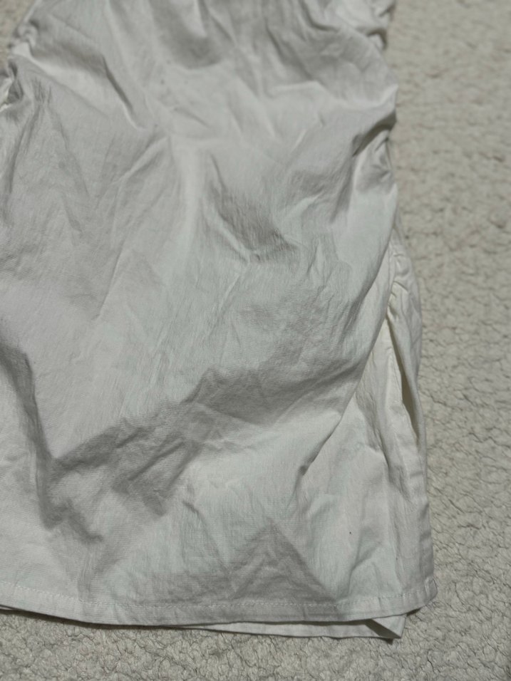 Bershka beyaz  Askılı Düz Yazlık Elbise - Görsel 5