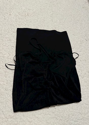 Siyah  bershka  elbise - Görsel 4