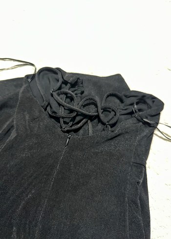 Siyah  bershka  elbise - Görsel 6