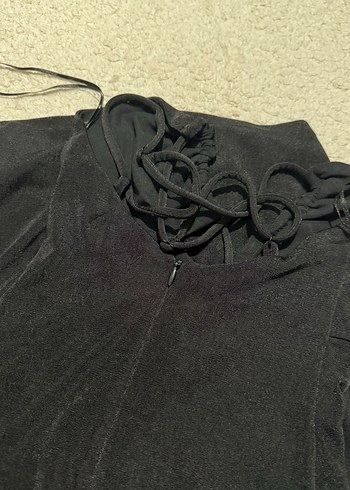 Siyah  bershka  elbise - Görsel 9