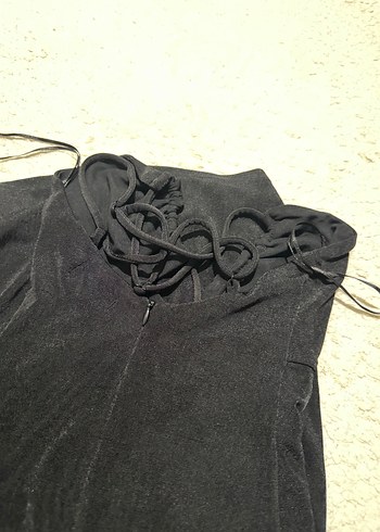 Siyah  bershka  elbise - Görsel 5