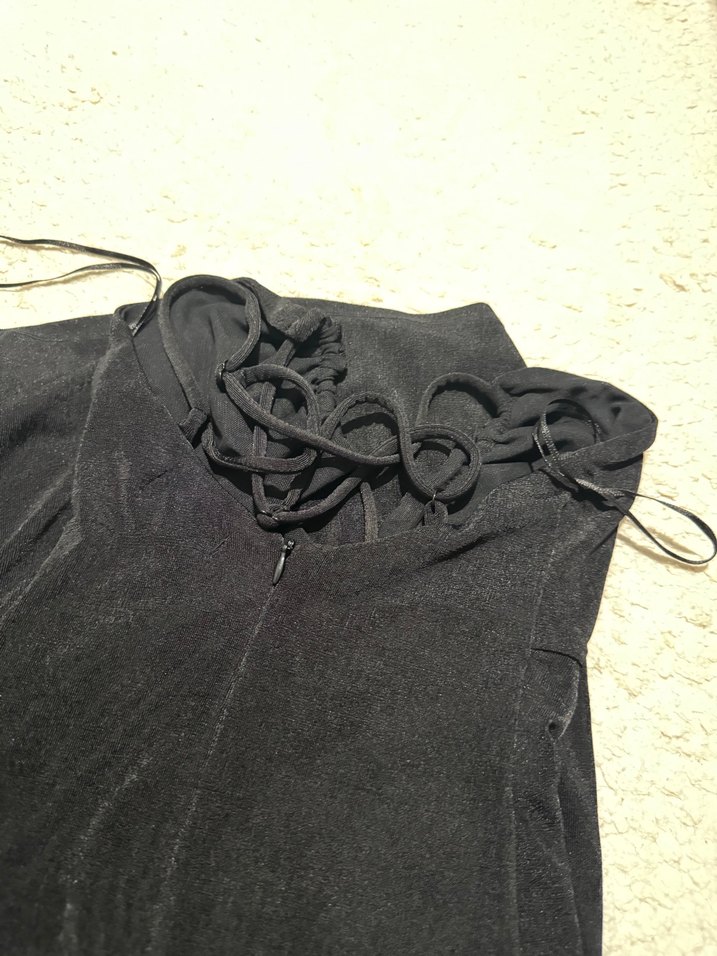 Siyah  bershka  elbise - Görsel 5