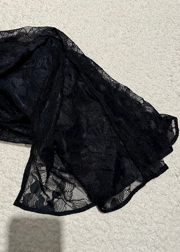 H&M Dantel Detaylı Siyah Midi Hamile Eteği - Görsel 4