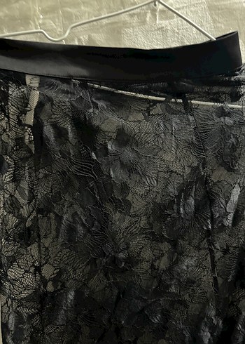 H&M Dantel Detaylı Siyah Midi Hamile Eteği - Görsel 6