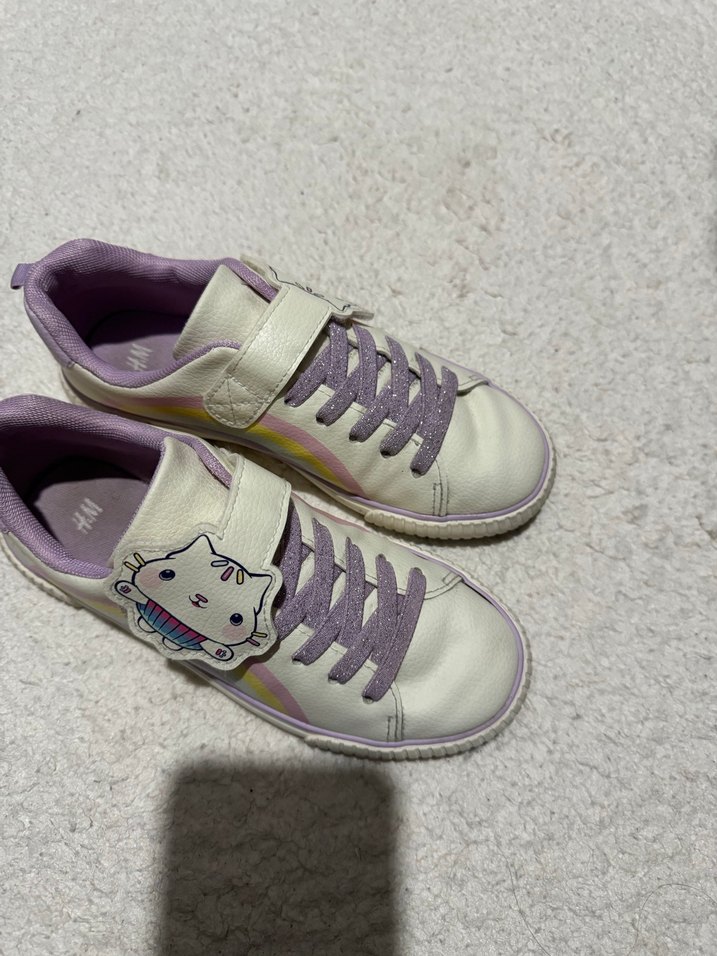 H&M Kız Çocuk Mor Bağcıklı ve Cırtlı Spor Ayakkabı - Görsel 4