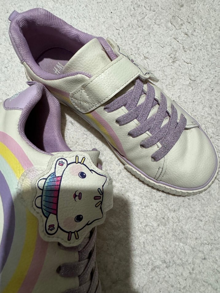 H&M Kız Çocuk Mor Bağcıklı ve Cırtlı Spor Ayakkabı - Görsel 3