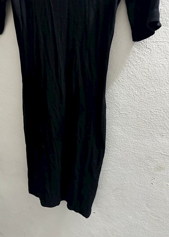 H&M Siyah Kısa Kollu Midi Elbise - Görsel 2