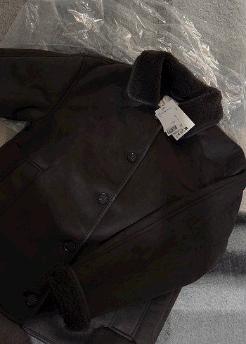 H&M Çift Yüzlü Kahverengi Süet Ceket - Görsel 3