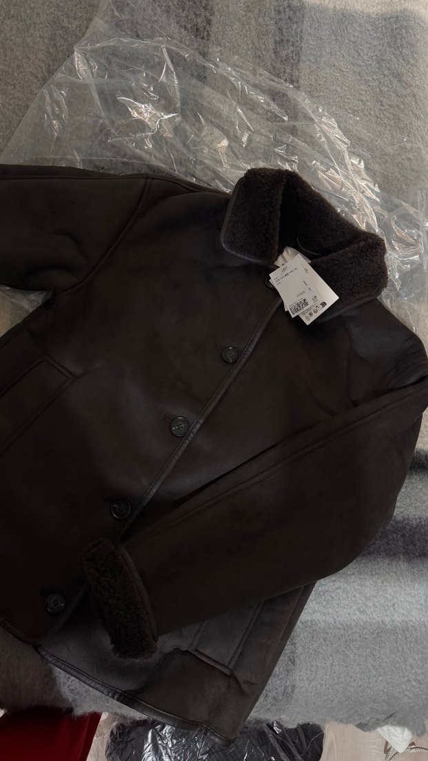 H&M Çift Yüzlü Kahverengi Süet Ceket - Görsel 3