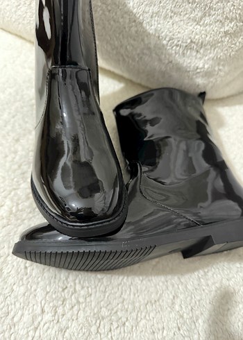 Siyah Rugan Kadın Stiletto Bot - Görsel 14