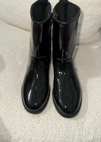 Siyah Rugan Kadın Stiletto Bot - Görsel 10