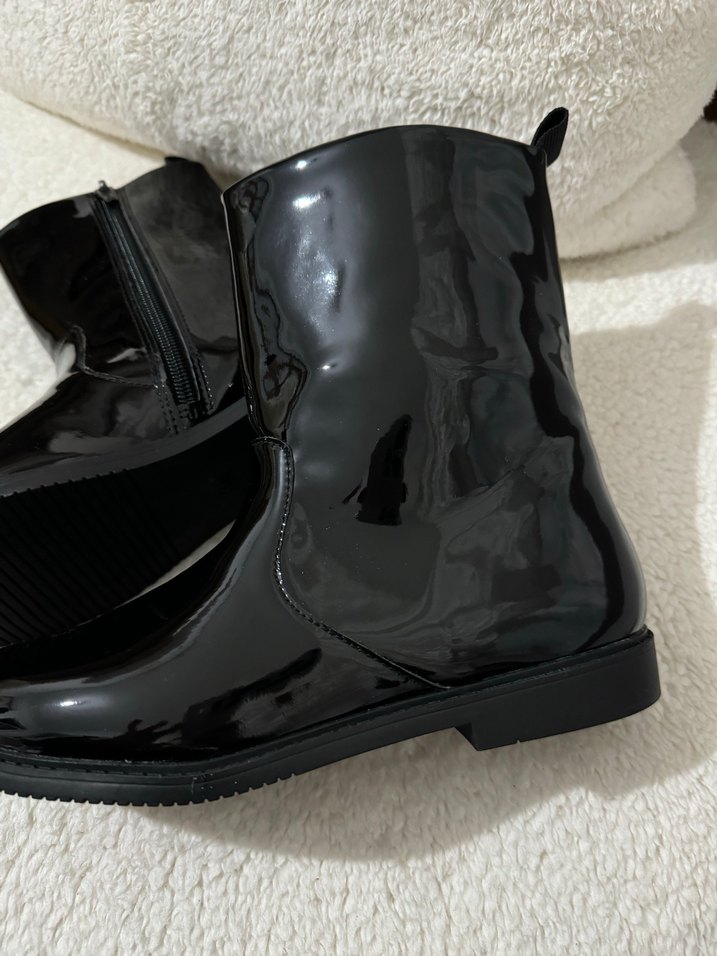 Siyah Rugan Kadın Stiletto Bot - Görsel 5