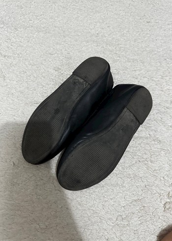 34 Beden Kız Siyah Lastikli Bale Düz Ayakkabı