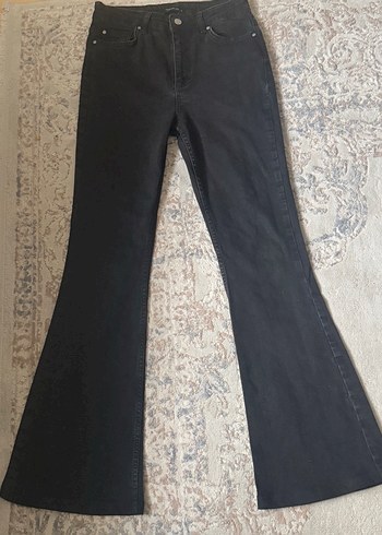 Siyah Kadın Flear Kot Pantalon
