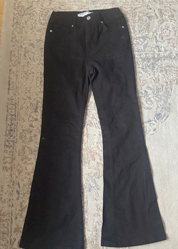 Koton Kadın Siyah Flare Koton Kot Pantolon