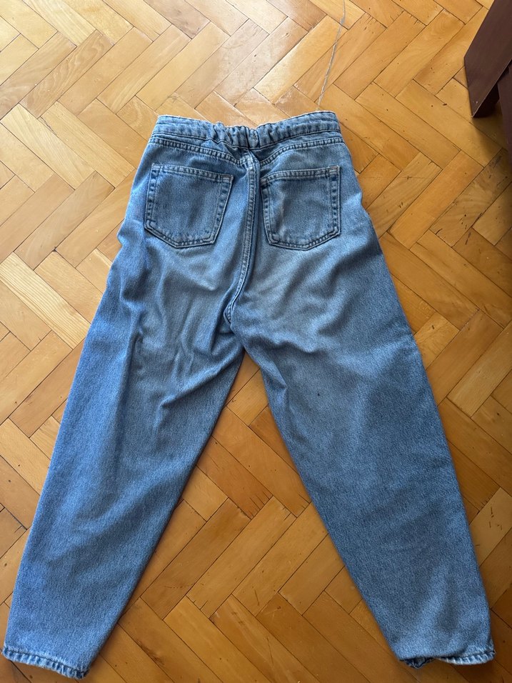 Düğmeli Mavi Mom Jean - Görsel 2