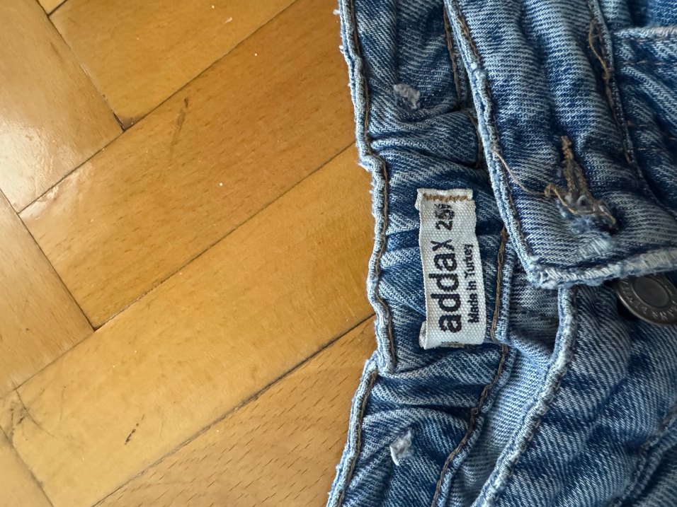 Düğmeli Mavi Mom Jean - Görsel 3