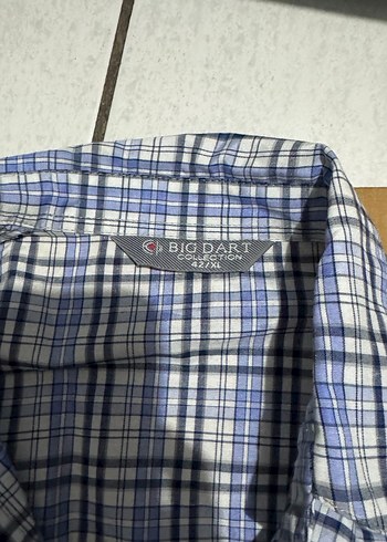 Mavi Gri Ekose Kısa Kollu Unisex Gömlek - Görsel 2