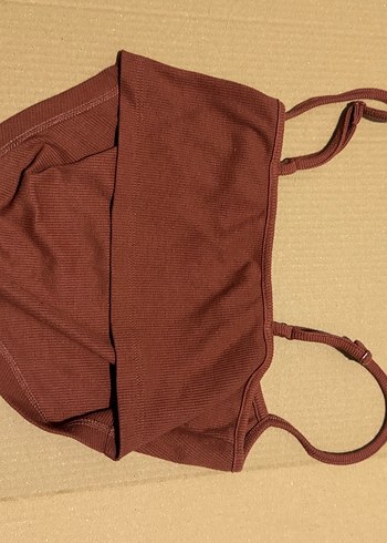 Kadın Kiremit Rengi Crop Top - Görsel 2