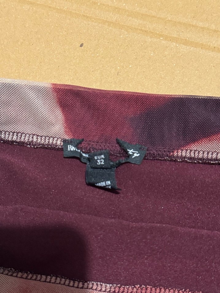 Bordo Dökümlü Kadın Uzun Etek - Görsel 3