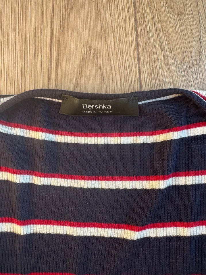 Düğmeli Çizgili Midi Elbise - Görsel 2