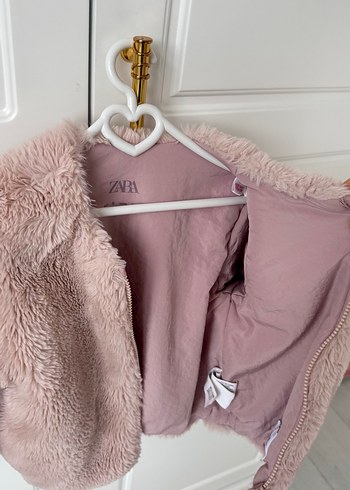 Kız Çocuk Pudra Peluş Mont - Görsel 4