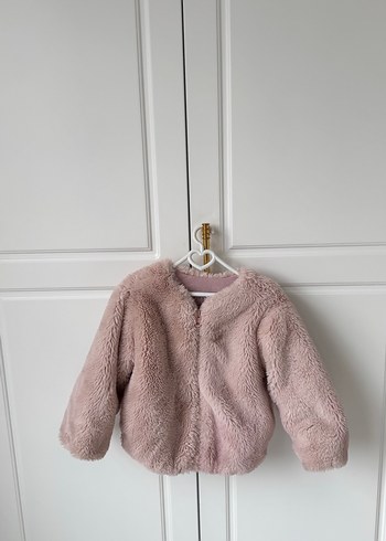 Kız Çocuk Pudra Peluş Mont - Görsel 2