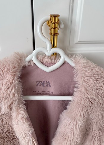 Kız Çocuk Pudra Peluş Mont - Görsel 3