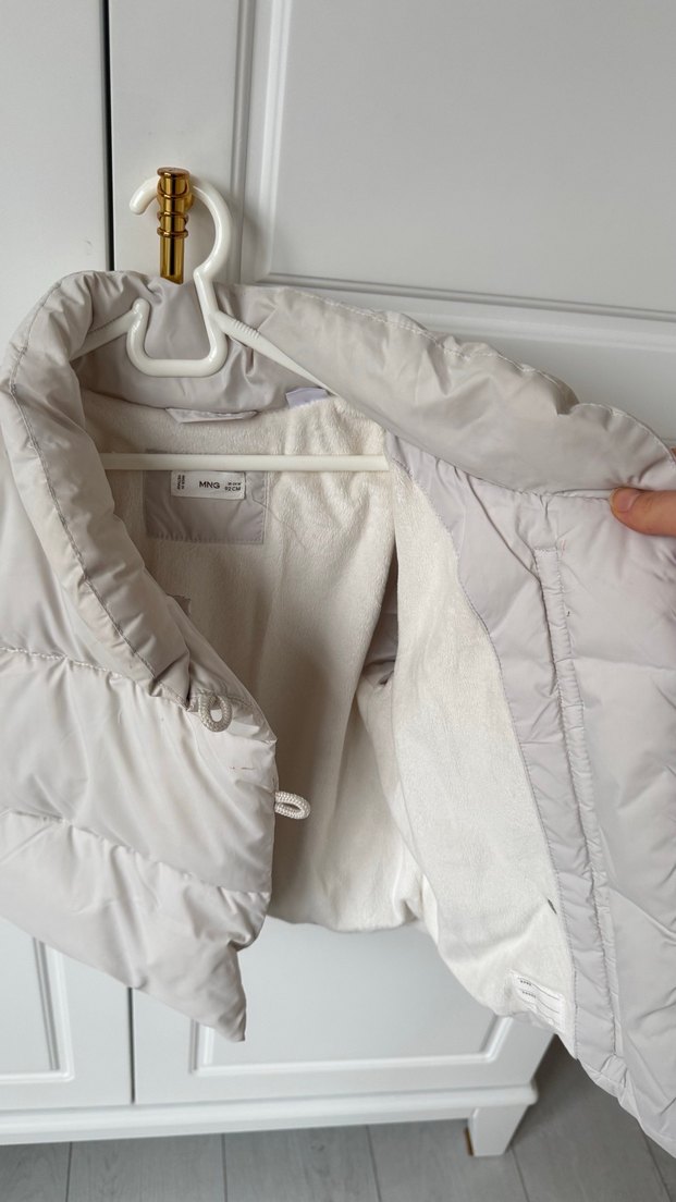 Kız Çocuk Gri Düğmeli Mont - Görsel 4